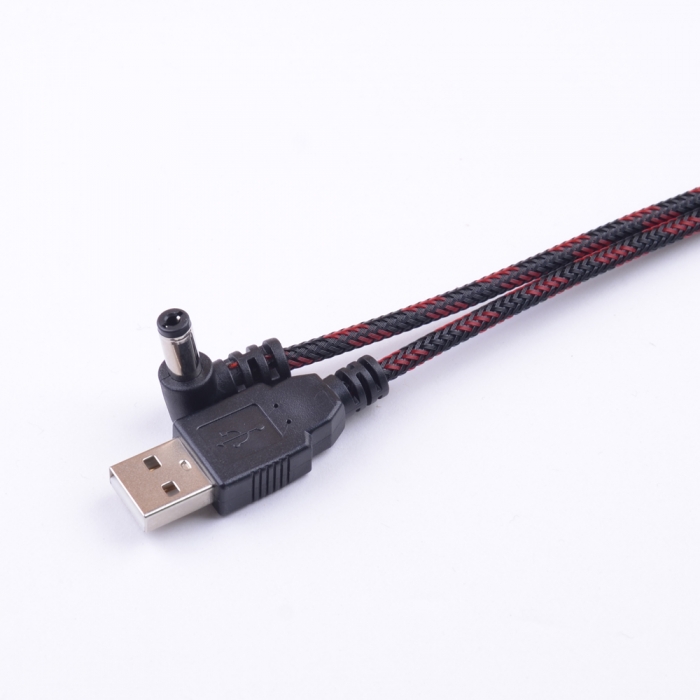 USB Type A Male to USB A 5.5mm x 2.1mm Barrel 5V DC Power Y Cable